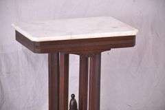 Eastlake style side table with marble top; 28-2718