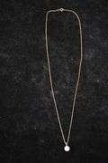 14kt gold necklace with pearl and 10kt gold pendant; 13227-024