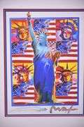 Framed print "God Bless America" by Peter Max; 975-1785