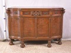 Carved walnut server with 3 drawers and 2 doors; 74-12809C