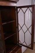 Inlaid crotch mahogany china cabinet; 74-12774
