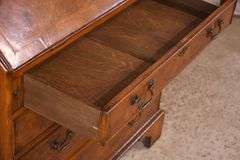 Inlaid burl walnut 2 part slant front secretary; 68-6921