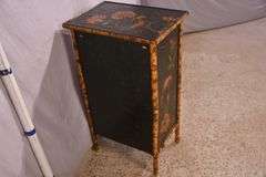 Decorated bamboo single door cabinet; 74-12797