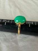 14k gold solitaire chrysoprase cocktail ring; 13227-015