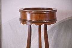 Pair of tall mahogany plant stands; 68-6923