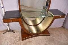Bogart mahogany vanity with oval beveled mirror; 68-6946