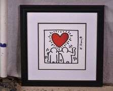 Framed print "Couple with Heart" by Keith Haring; 975-1789