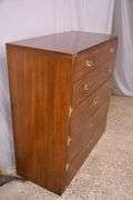 Bernhardt oak campaign style 5 drawer chest; 68-6816A