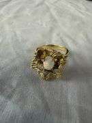 14kt gold opal flower ring; 13227-019