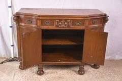 Carved walnut server with 3 drawers and 2 doors; 74-12809C