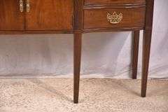 Thomasville cherry serpentine front sideboard with brass rail; 68-6940