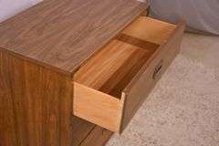 Bernhardt oak campaign style 3 drawer bachelor's chest; 68-6816C