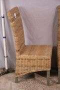 Pair of A & B Home woven dining chairs with distressed finish legs; 579-748B