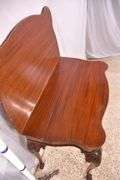 Carved mahogany flip-top table; 74-12753