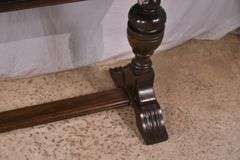Thompson Mfg. Co. trestle base library/console table; 68-6905