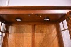 Ethan Allen cherry Arts & Crafts style 2 door display cabinet; 68-6862