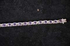 Sterling silver tanzanite bracelet; 155-1085