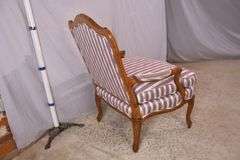 Edward Ferrell Ltd. carved French style open armchair with down cushion; 68-6917