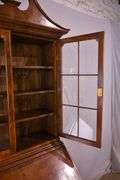 Inlaid burl walnut 2 part slant front secretary; 68-6921