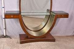 Bogart mahogany vanity with oval beveled mirror; 68-6946