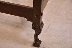 Carved mahogany king size 4 poster rice bed with rails; 68-6929