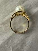 14kt gold solitaire pearl ring; 13227-017