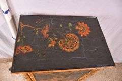 Decorated bamboo single door cabinet; 74-12797