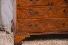 Inlaid burl walnut 2 part slant front secretary; 68-6921