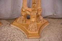 Pair of tall carved plant stands with paw feet; 68-6854