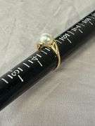 14kt gold solitaire pearl ring; 13227-017