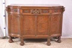 Carved walnut server with 3 drawers and 2 doors; 74-12809C