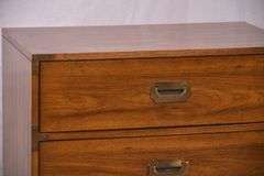 Bernhardt oak campaign style 3 drawer bachelor's chest; 68-6816C