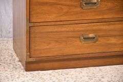 Bernhardt oak campaign style 3 drawer bachelor's chest; 68-6816C