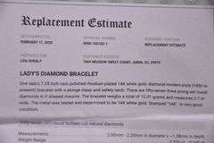 14kt white gold and diamond bracelet; 13227-006