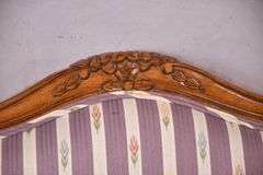Edward Ferrell Ltd. carved French style open armchair with down cushion; 68-6917