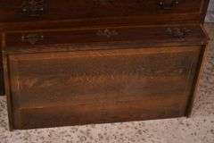 Early inlaid mahogany step-back secretary with flip-over writing board; 68-6992