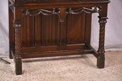 Lightolier carved oak gothic style radio cabinet; 68-6907