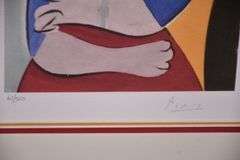Limited edition framed giclee print "Woman in a Yellow Chair" by Pablo Picasso; 975-1776