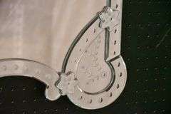 Venetian mirror with etched mirror surround; 68-6949