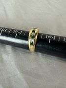 14kt gold ring with channel set emeralds and diamonds; 13227-003