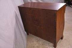 Early crotch mahogany 4 drawer chest with backsplash; 68-6860