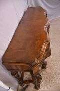 Carved walnut serpentine front 3 drawer sideboard; 74-12809A