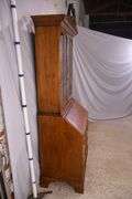 Inlaid burl walnut 2 part slant front secretary; 68-6921