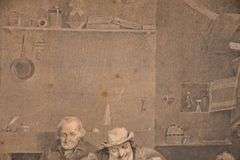 Framed vintage engraving "The Blind Fiddler" by David Wilkie; 336-4476