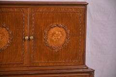 Inlaid walnut French style chest on chest with fitted interior; 68-6878A