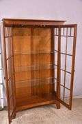 Ethan Allen cherry Arts & Crafts style 2 door display cabinet; 68-6862