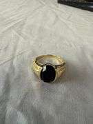 10k gold ring with onyx stone; 13227-008