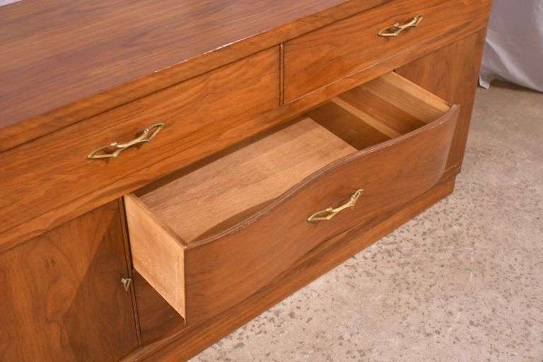 Walnut mid-century style sideboard; 74-12838
