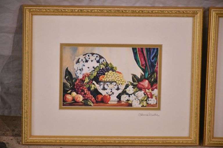 Pair of small signed still life prints by Cherie Nute; 18092-024