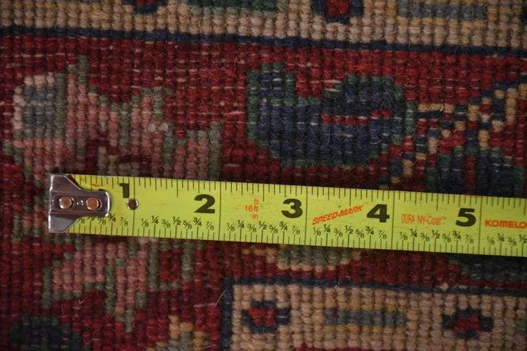 2.7'x7.9' hand knotted rug/runner with blue field; 5038-004